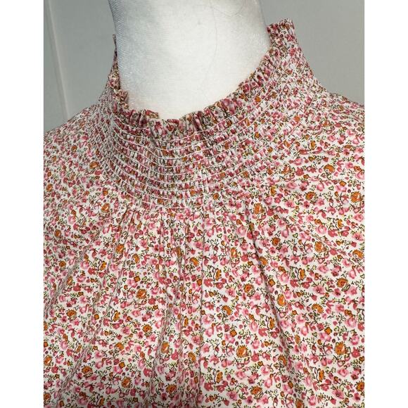 POMANDER PLACE x Tuckernuck Floral Modoc Blouse Smocked Mock Neck Size S - Picture 3 of 5